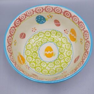 Temptations Easter Egg 1.25" Quart Ceramic Mixing Bowl Easter Spring Floral